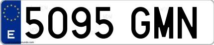 Ejemplo de matrícula española 5095 GMN