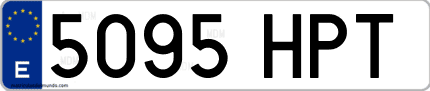 Ejemplo de matrícula de coche ordinaria 5095 HPT
