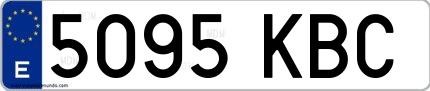 Ejemplo de matrícula española 5095 KBC