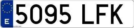 Ejemplo de matrícula española 5095 LFK