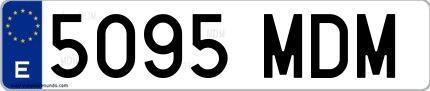 Ejemplo de matrícula española 5095 MDM