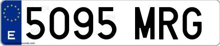 Ejemplo de matrícula española 5095 MRG