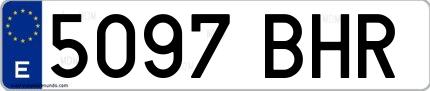 Ejemplo de matrícula española 5097 BHR