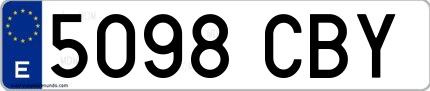 Ejemplo de matrícula española 5098 CBY