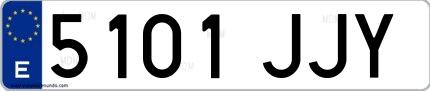 Ejemplo de matrícula española 5101 JJY