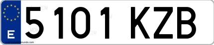 Ejemplo de matrícula española 5101 KZB