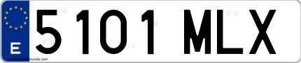 Ejemplo de matrícula española 5101 MLX