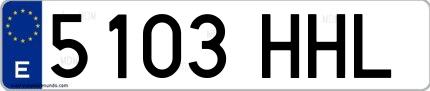 Ejemplo de matrícula española 5103 HHL