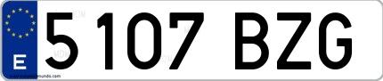 Ejemplo de matrícula española 5107 BZG