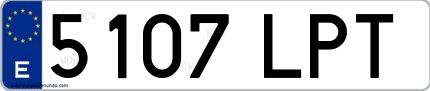 Ejemplo de matrícula española 5107 LPT