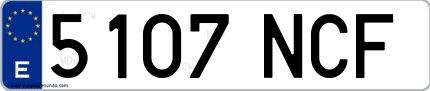 Ejemplo de matrícula española 5107 NCF