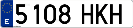 Ejemplo de matrícula de coche ordinaria 5108 HKH