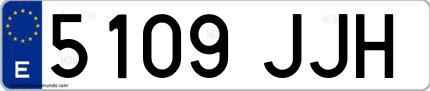 Ejemplo de matrícula española 5109 JJH