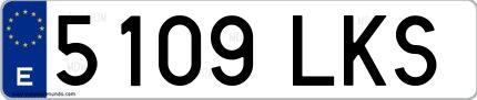 Ejemplo de matrícula española 5109 LKS