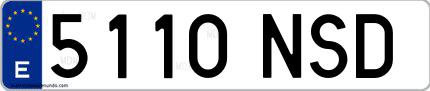 Ejemplo de matrícula española 5110 NSD