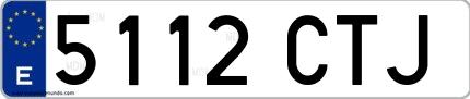 Ejemplo de matrícula española 5112 CTJ