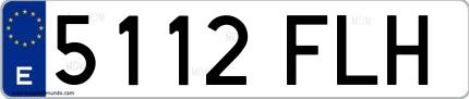 Ejemplo de matrícula española 5112 FLH