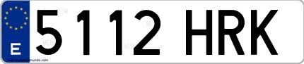 Ejemplo de matrícula española 5112 HRK