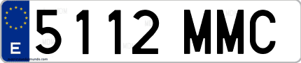 Ejemplo de matrícula de coche ordinaria 5112 MMC