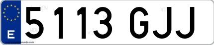 Ejemplo de matrícula española 5113 GJJ