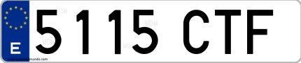 Ejemplo de matrícula española 5115 CTF