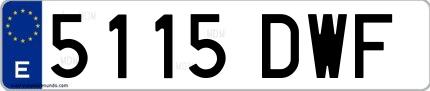 Ejemplo de matrícula española 5115 DWF