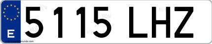 Ejemplo de matrícula española 5115 LHZ