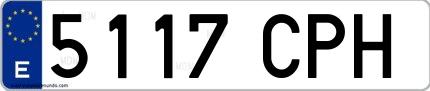 Ejemplo de matrícula española 5117 CPH