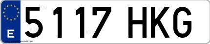 Ejemplo de matrícula española 5117 HKG