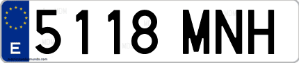 Ejemplo de matrícula de coche ordinaria 5118 MNH
