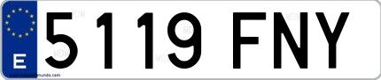 Ejemplo de matrícula española 5119 FNY