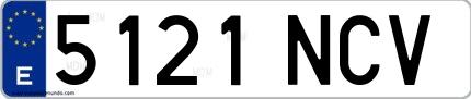 Ejemplo de matrícula española 5121 NCV