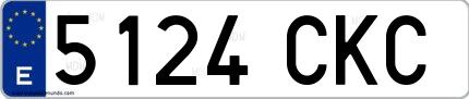 Ejemplo de matrícula española 5124 CKC