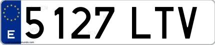 Ejemplo de matrícula española 5127 LTV