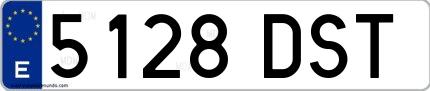 Ejemplo de matrícula española 5128 DST