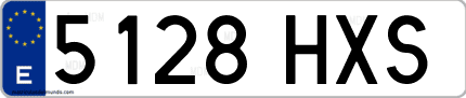 Ejemplo de matrícula de coche ordinaria 5128 HXS