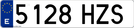 Ejemplo de matrícula de coche ordinaria 5128 HZS