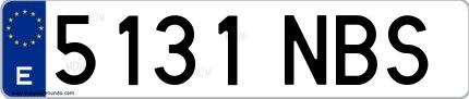 Ejemplo de matrícula española 5131 NBS