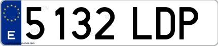 Ejemplo de matrícula española 5132 LDP