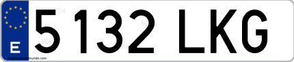Ejemplo de matrícula de coche ordinaria 5132 LKG