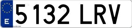 Ejemplo de matrícula española 5132 LRV