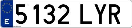 Ejemplo de matrícula española 5132 LYR