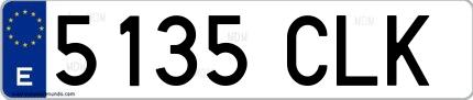 Ejemplo de matrícula española 5135 CLK