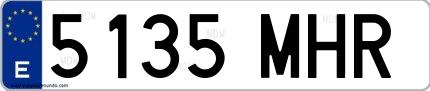 Ejemplo de matrícula española 5135 MHR