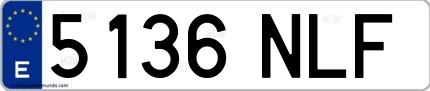 Ejemplo de matrícula española 5136 NLF