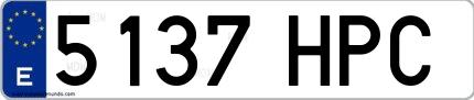 Ejemplo de matrícula española 5137 HPC