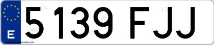 Ejemplo de matrícula española 5139 FJJ