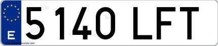 Ejemplo de matrícula española 5140 LFT