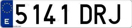 Ejemplo de matrícula española 5141 DRJ
