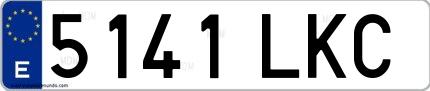 Ejemplo de matrícula española 5141 LKC